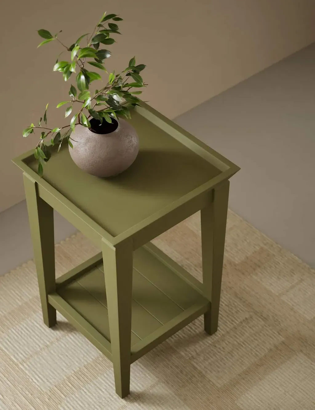 Side Table - Forest Green, Wood image
