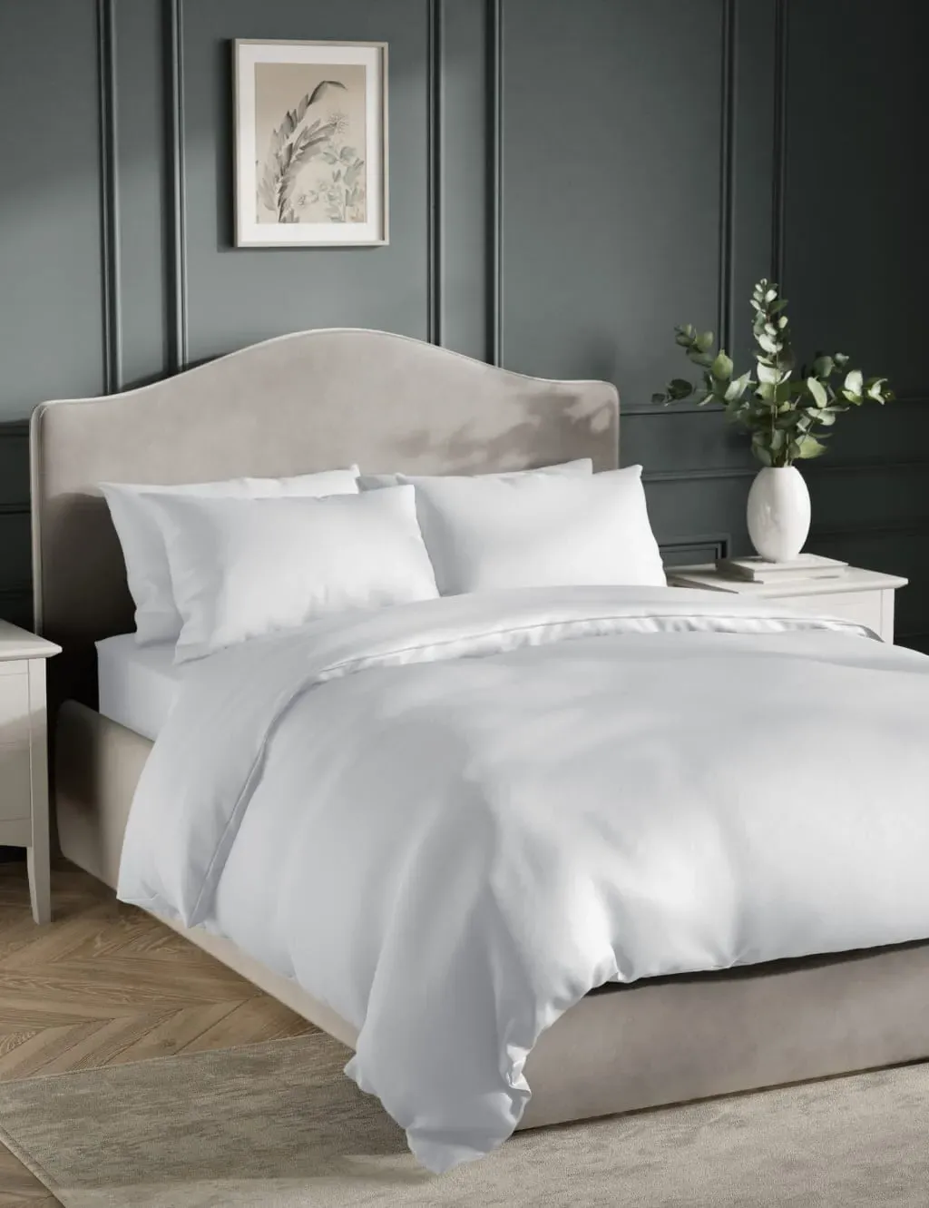 Single Bedding Set 400 Thread Count - White, Cotton image