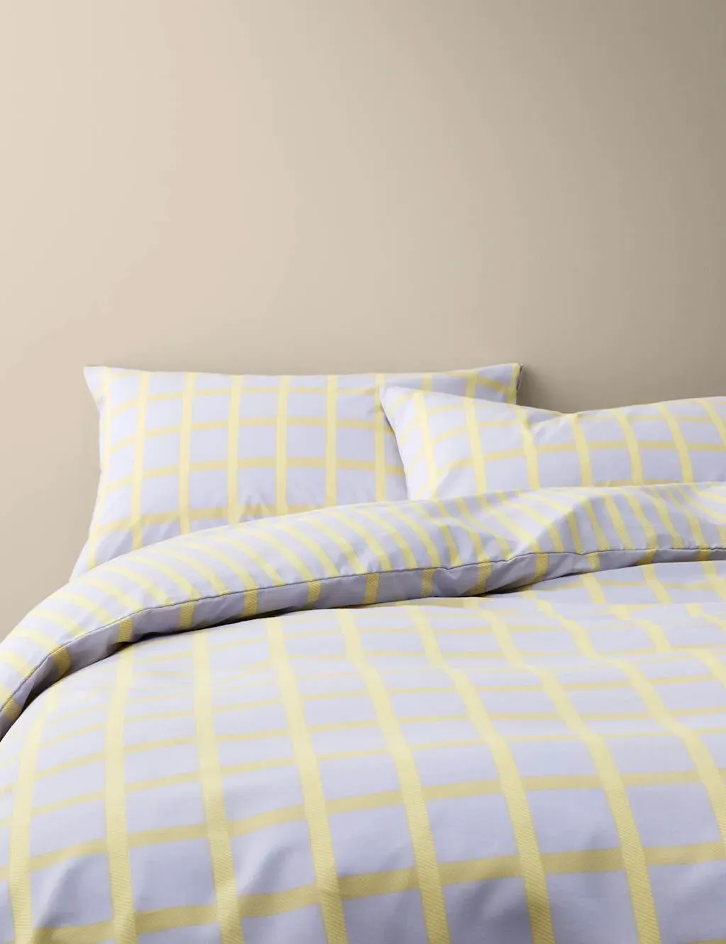 Single Bedding Set Check - Lilac, Cotton image