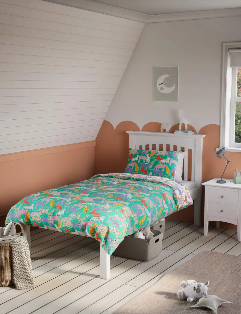 Single Bedding Set Cheetah Print - Green, Lyocell image