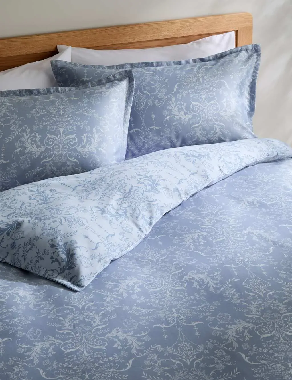Single Bedding Set Damask - Blue Mix, Cotton image