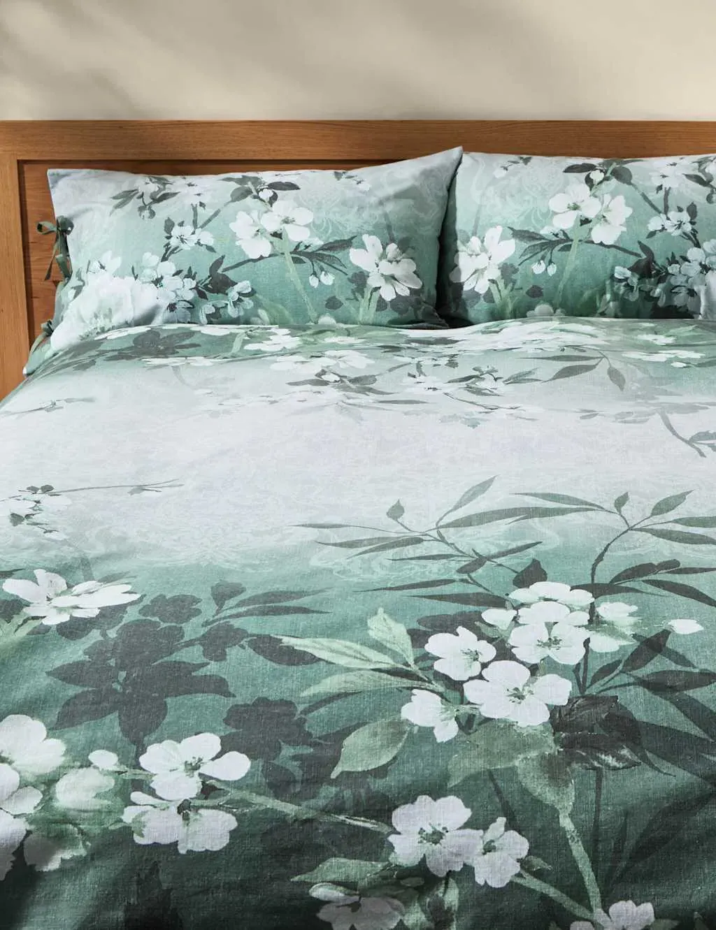 Single Bedding Set Liliane Bloom - Teal, Cotton image
