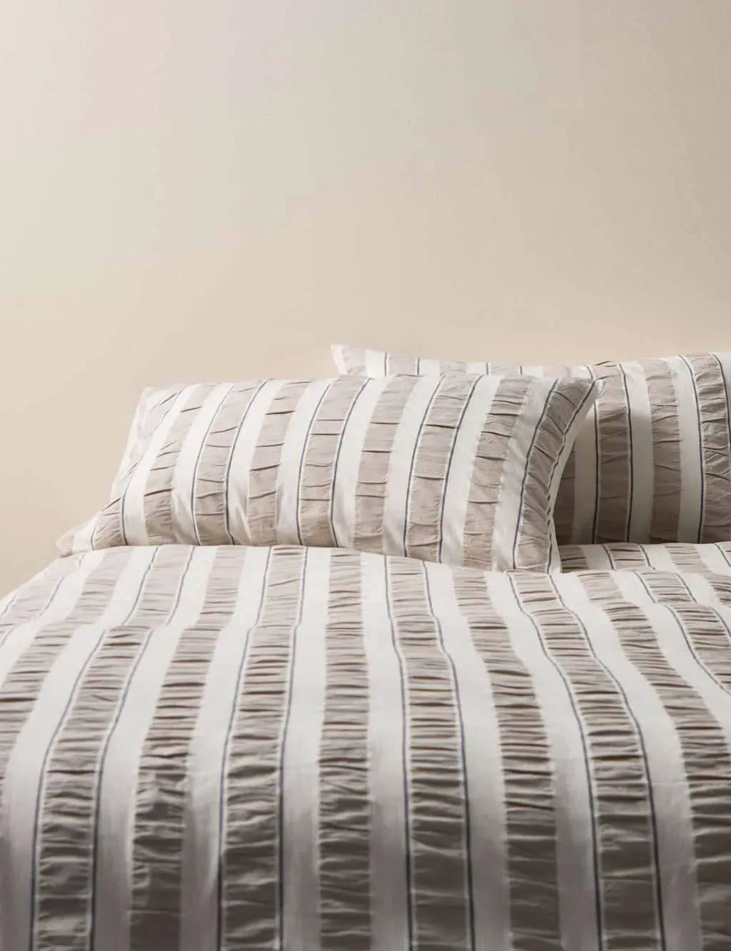 Single Bedding Set Seersucker - Neutral, Cotton image