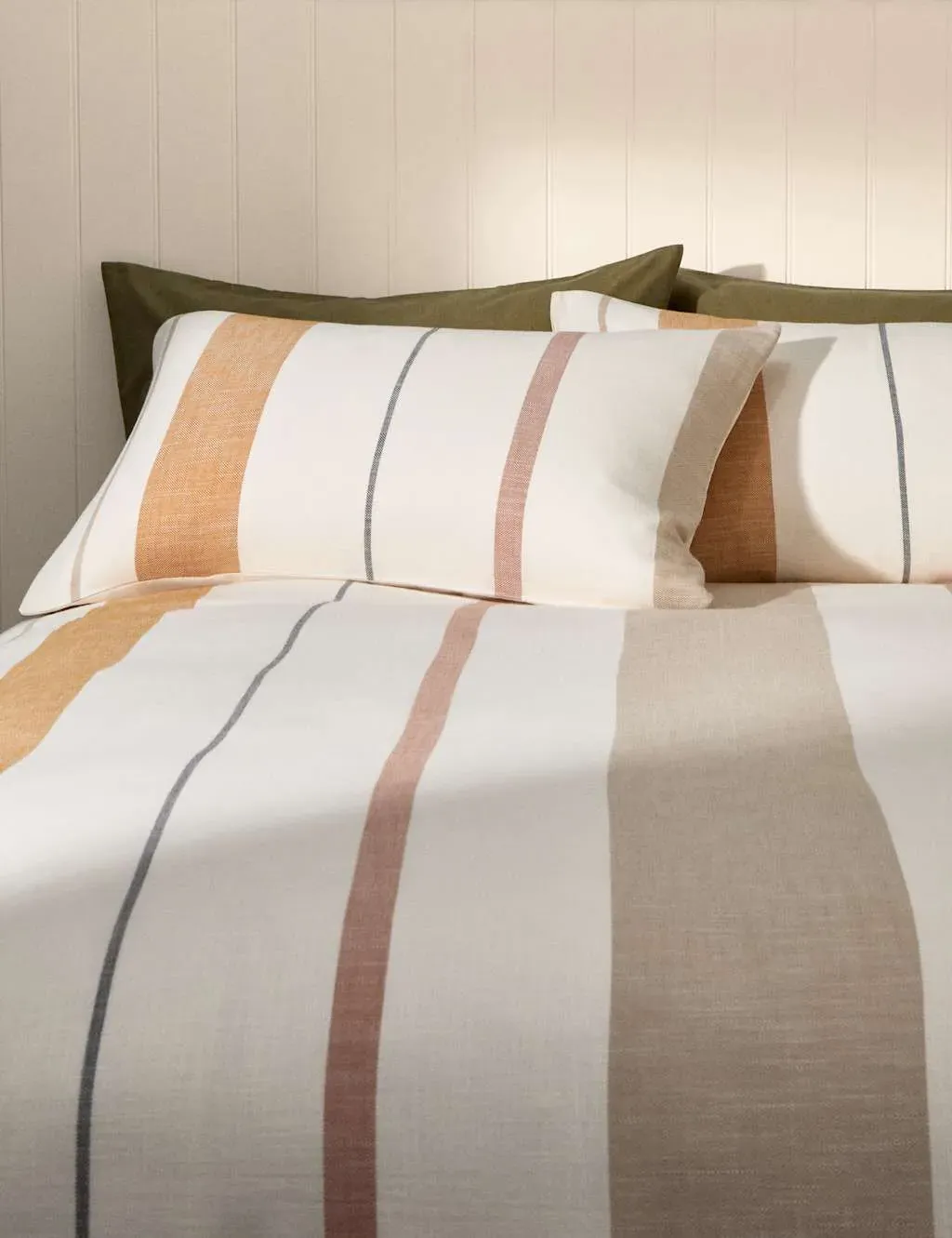 Single Bedding Set Striped - Caramel, Cotton image