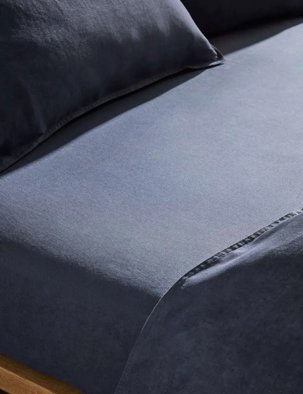 Single Extra Deep Fitted Sheet - Navy, Linen image