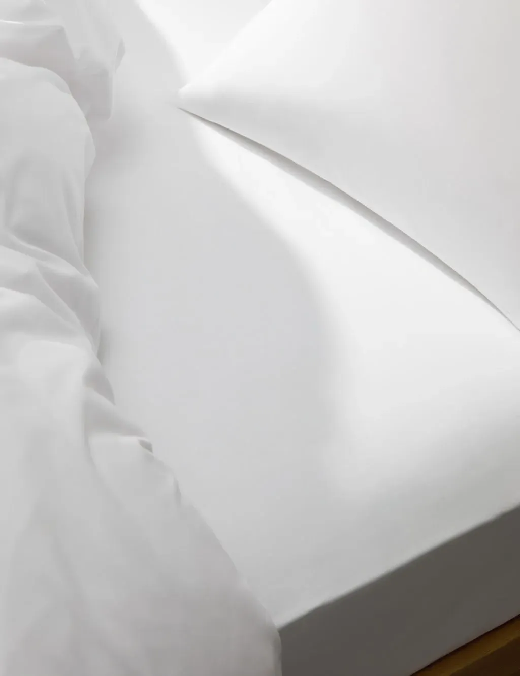 Single Extra Deep Fitted Sheet - White, Cotton image