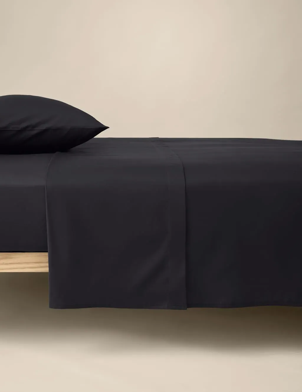 Single Flat Sheet - Black, Cotton image