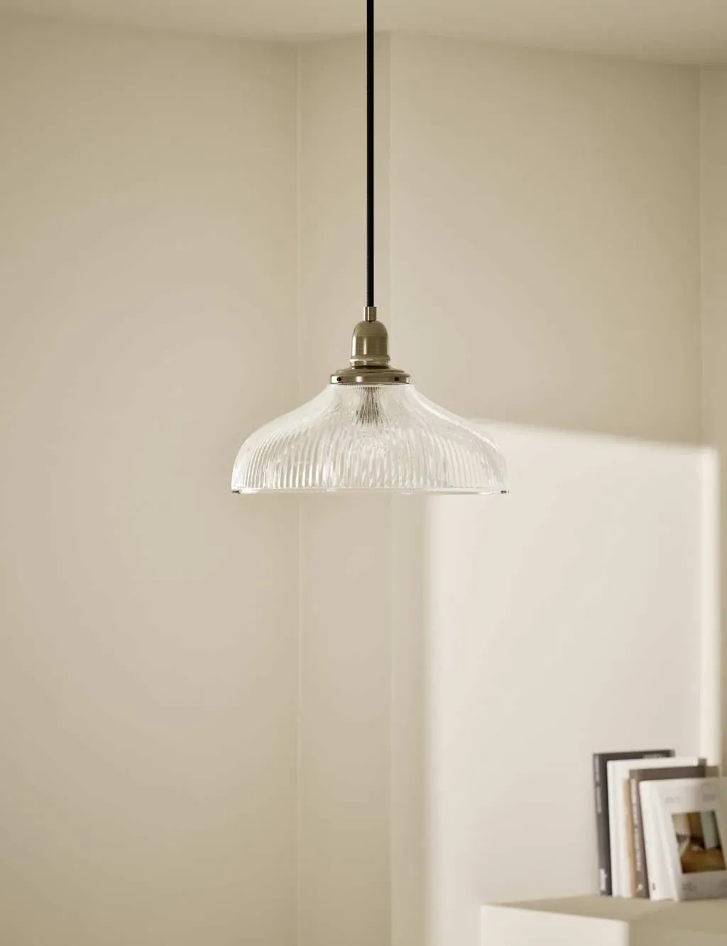 Single Pendant Light - Antique Brass, Glass