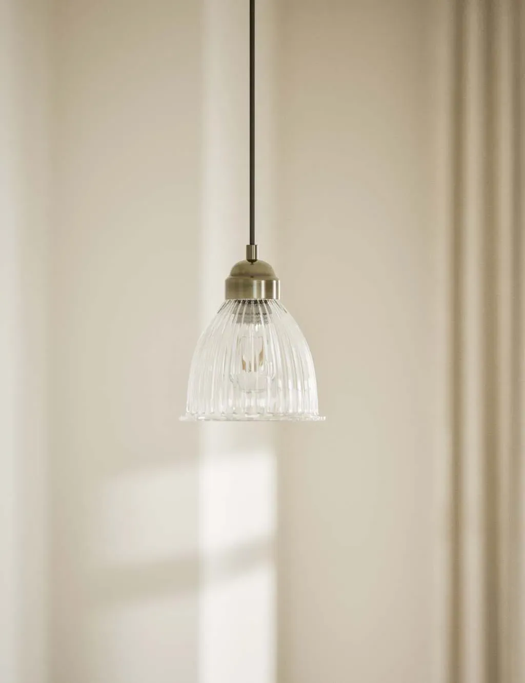 Small Pendant Light - Antique Brass, Glass image
