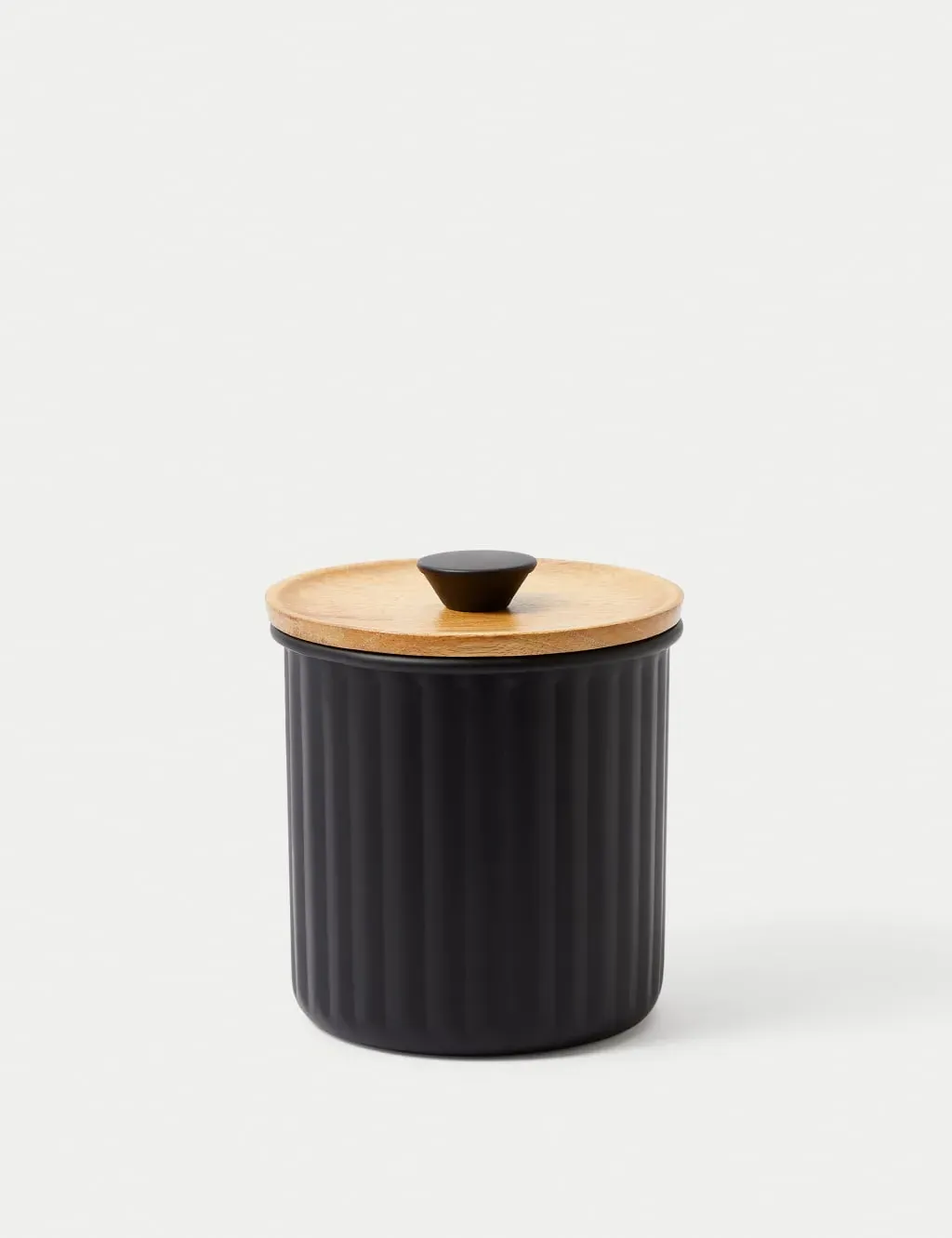 Small Ribbed Storage Jar - Black, Metal image