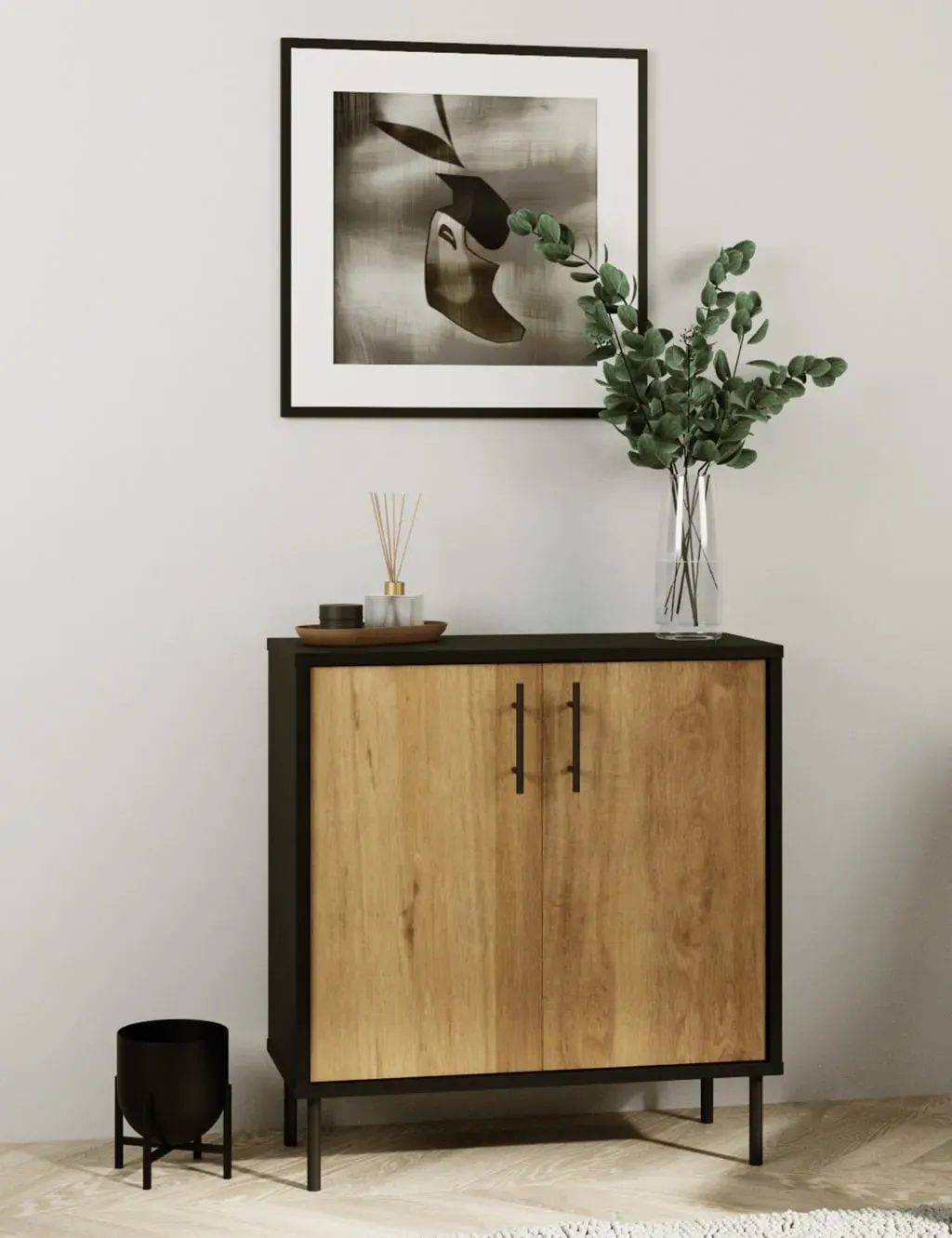 Small Sideboard with Storage - Natural Mix image