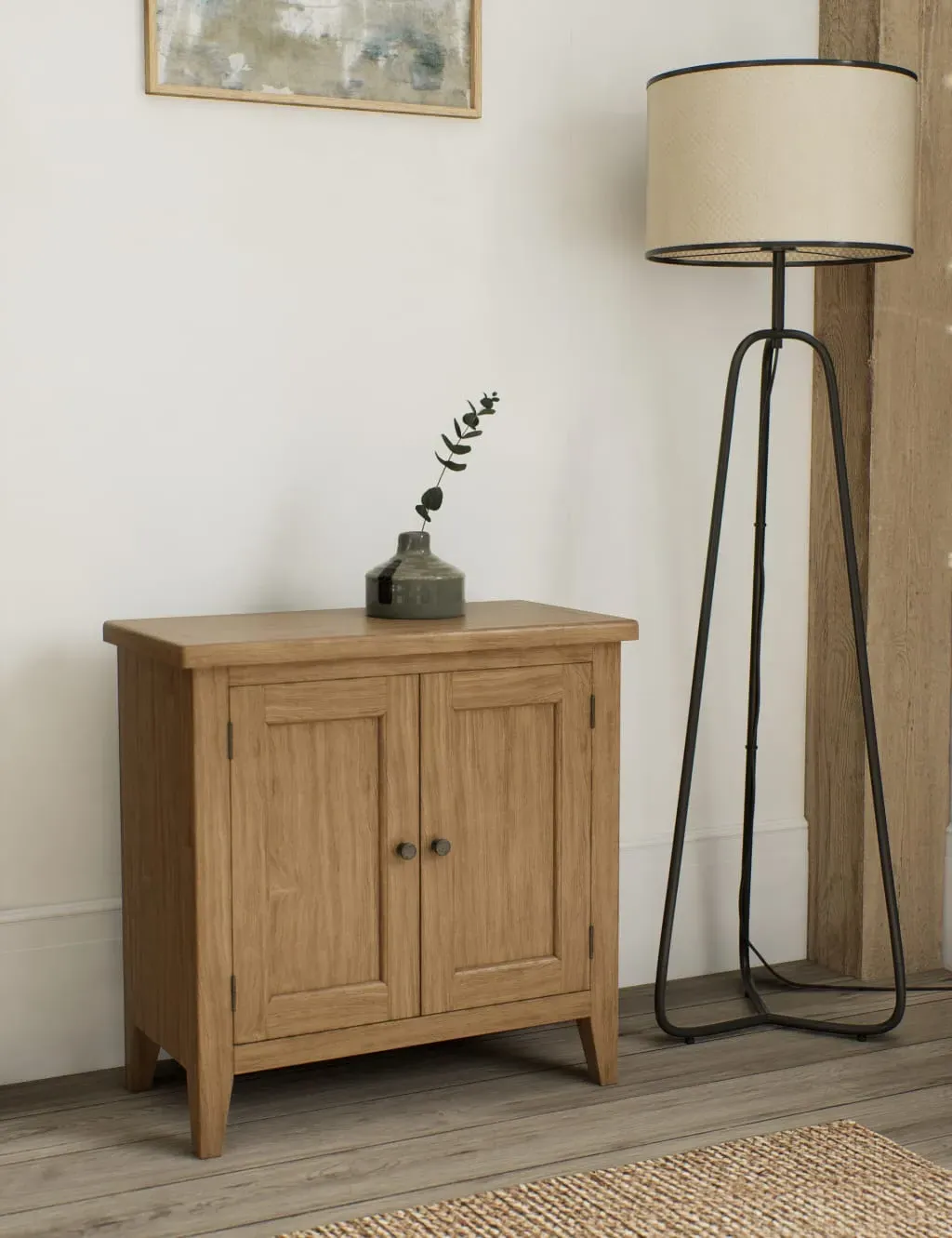 Small Sideboard with Storage - Oak, Oak Veneer
