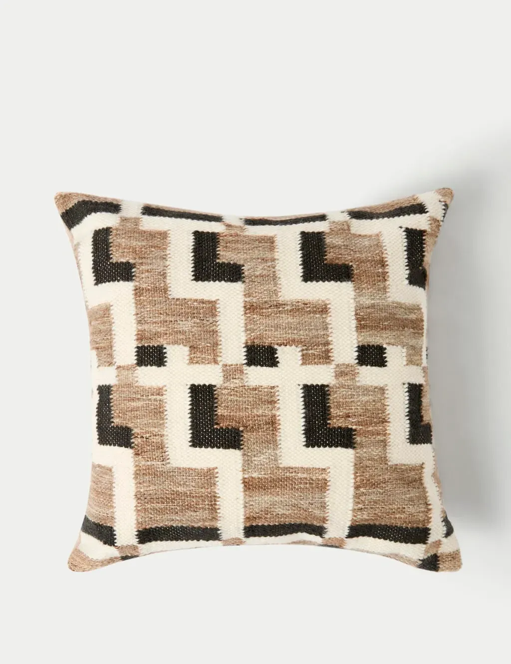 Square Cushion Geometric Pattern - Neutral, Wool image