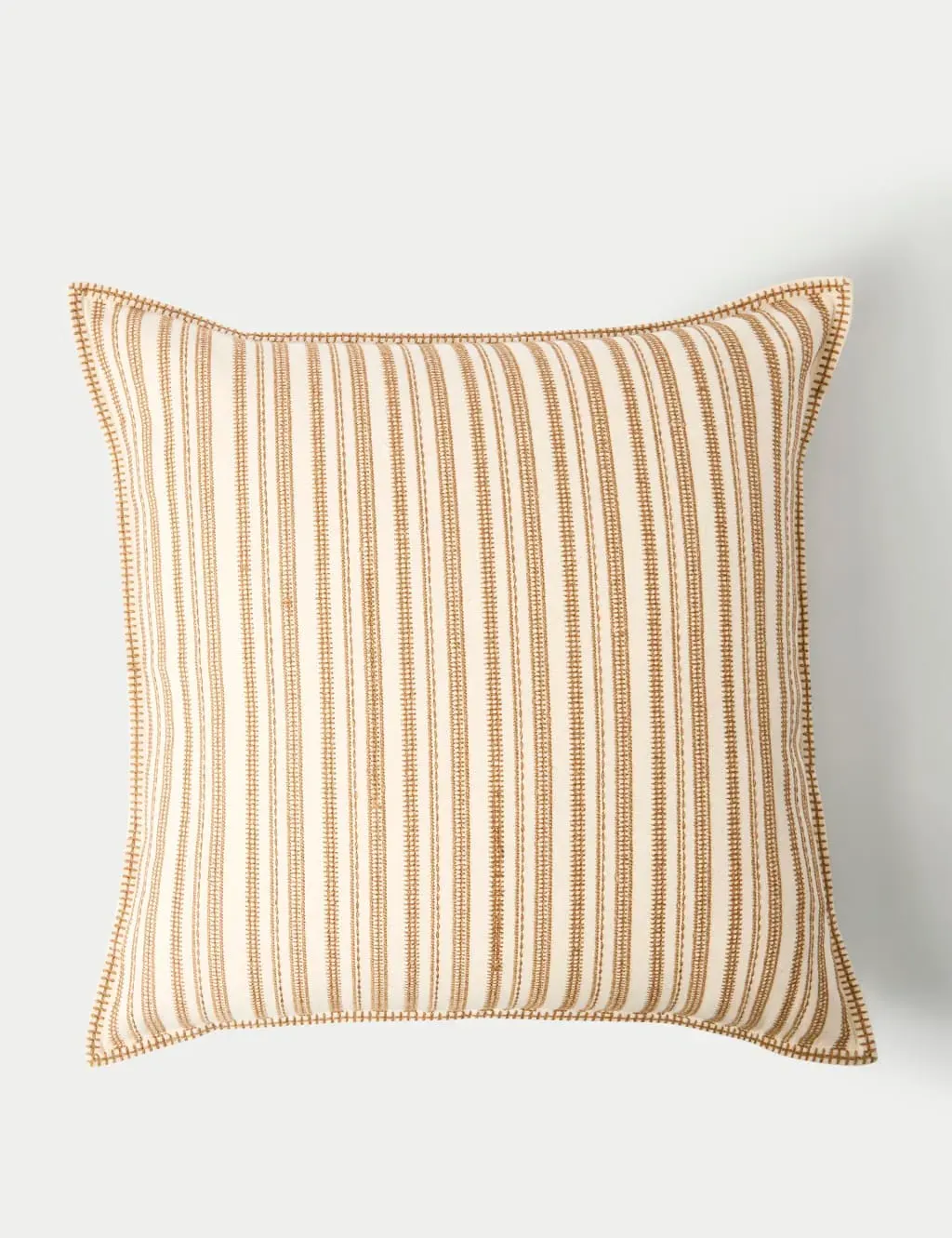 Square Cushion with Embroidery - Dark Gold, Cotton image