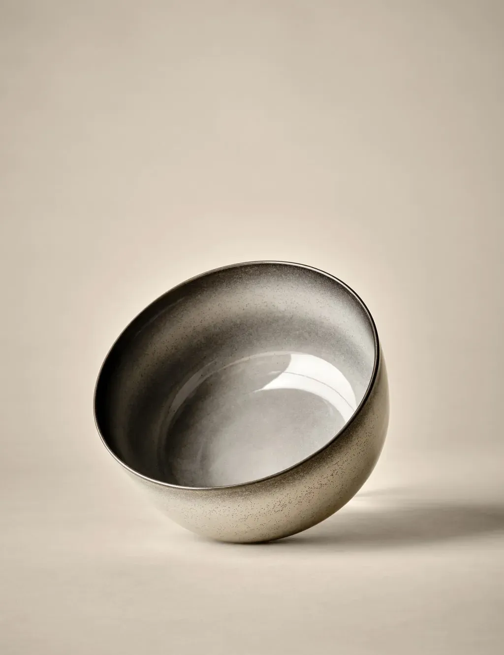 Stoneware Serving Bowl - Grey, Glazed