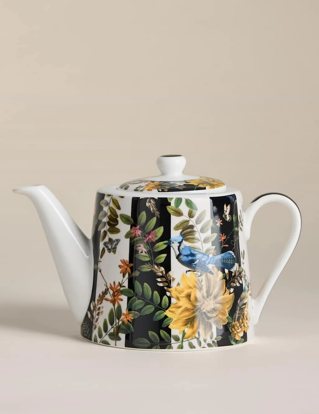 Striped Floral Teapot - Multi, Porcelain image