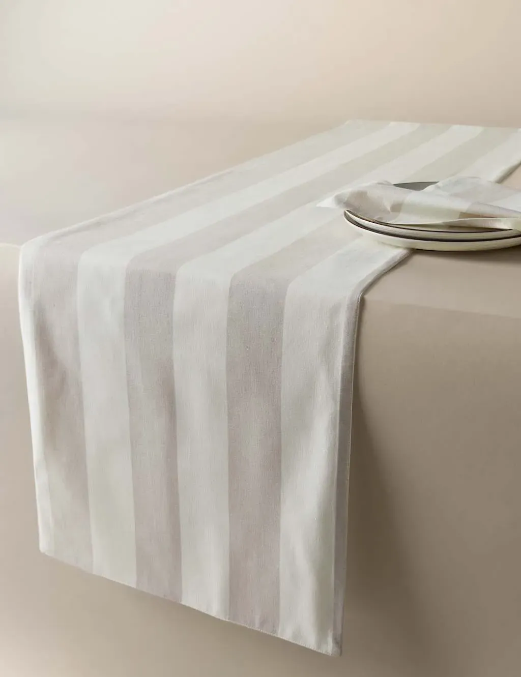 Striped Table Runner - Natural Mix, Cotton image