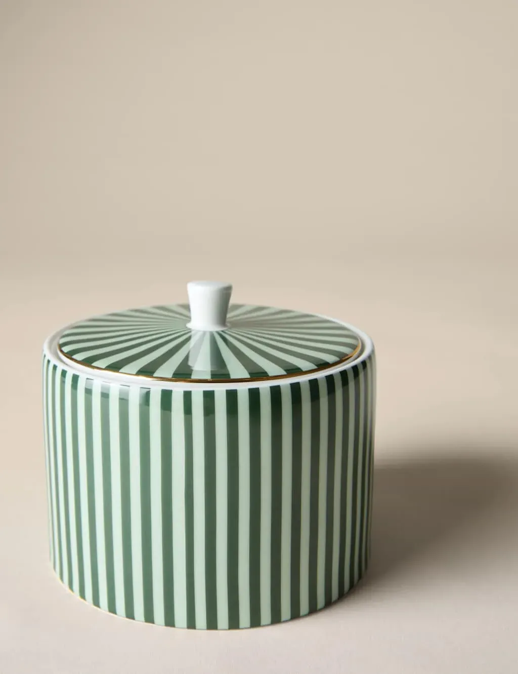 Sugar Bowl with Lid - Green, Bone China image