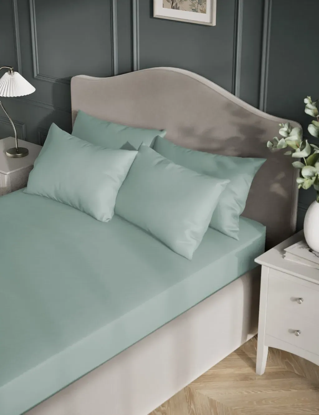 Super King Deep Fitted Sheet - Duck Egg, Egyptian Cotton