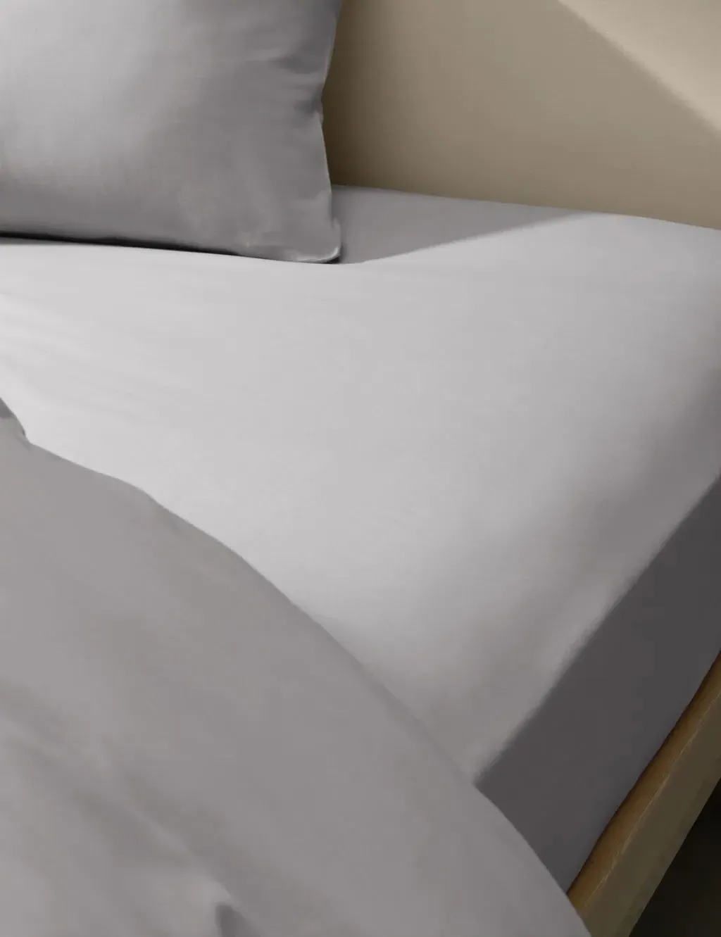 Super King Extra Deep Fitted Sheet - Silver Grey, Cotton