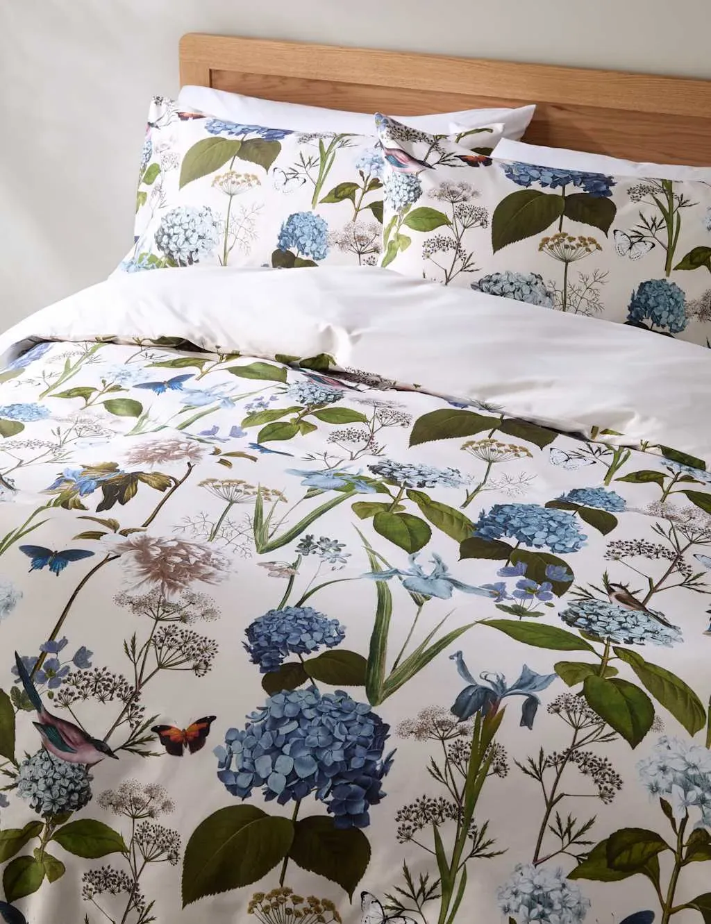 Super King Floral Bedding Set - Blue Mix, Cotton
