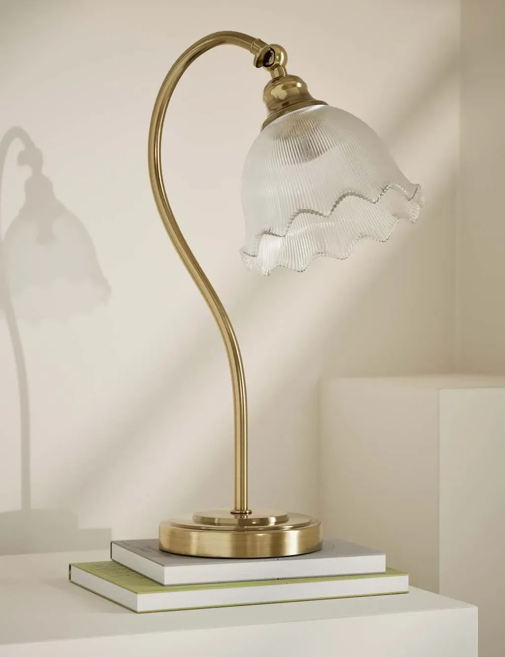 Table Lamp with Glass Shade - Antique Brass image