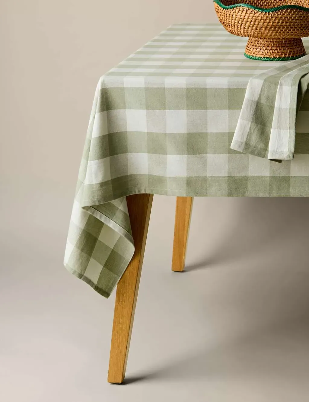 Tablecloth Gingham Print - Green, Cotton image