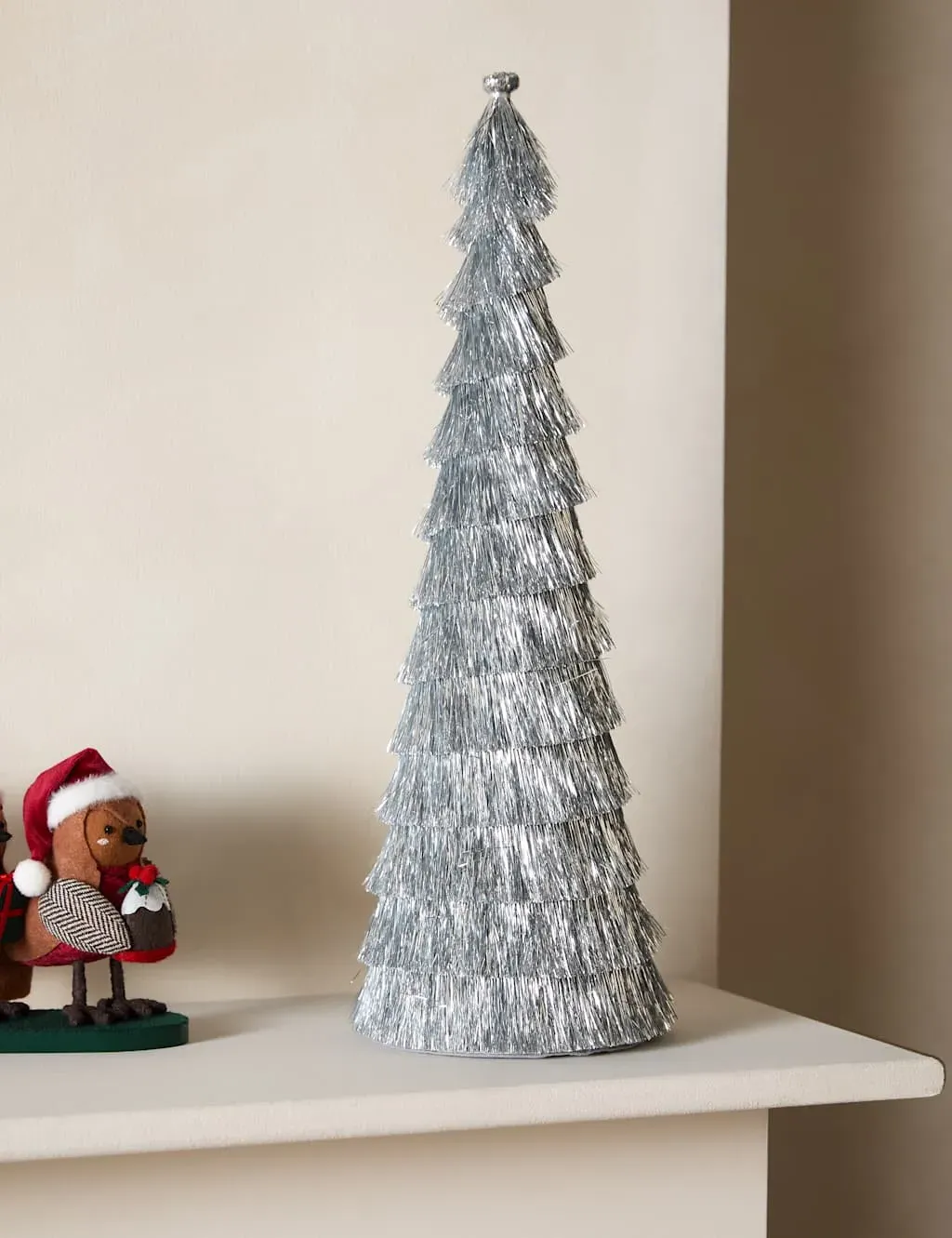 Tinsel Tree Room Decoration - Silver image