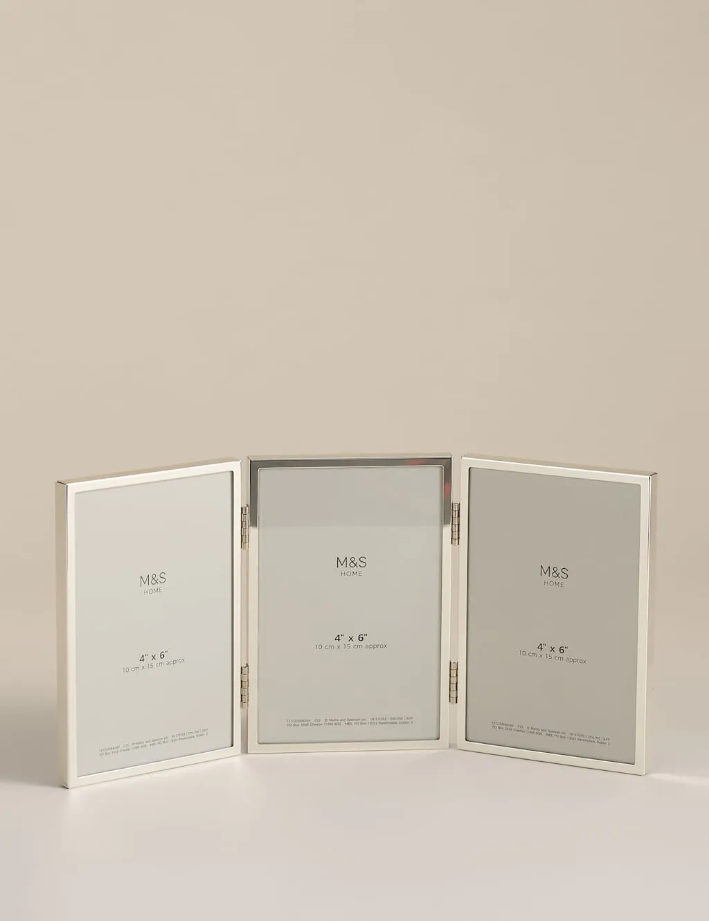 Triple Photo Frame 4x6 inch - Silver, Metal