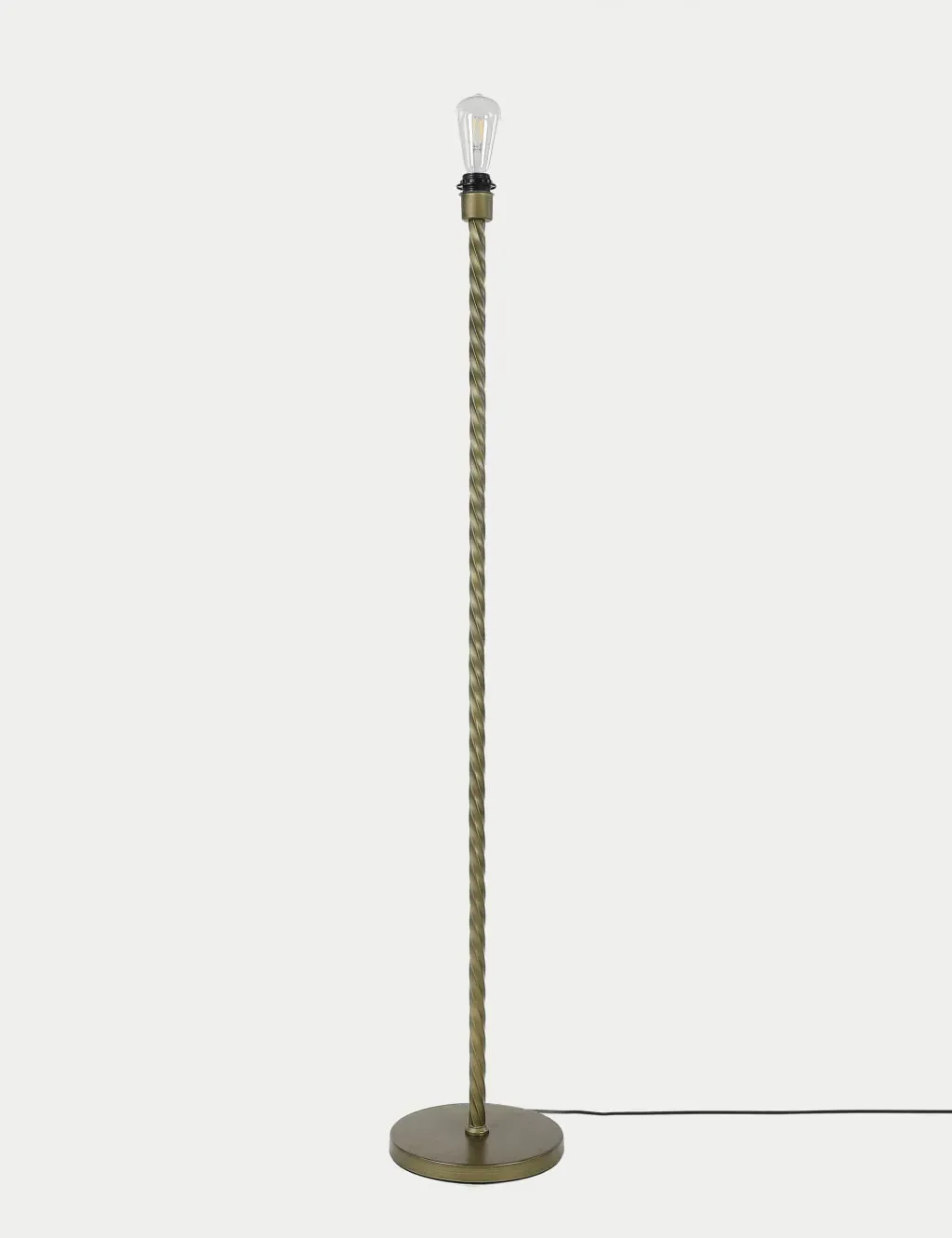 Twisted Floor Lamp Base - Antique Brass, Metal