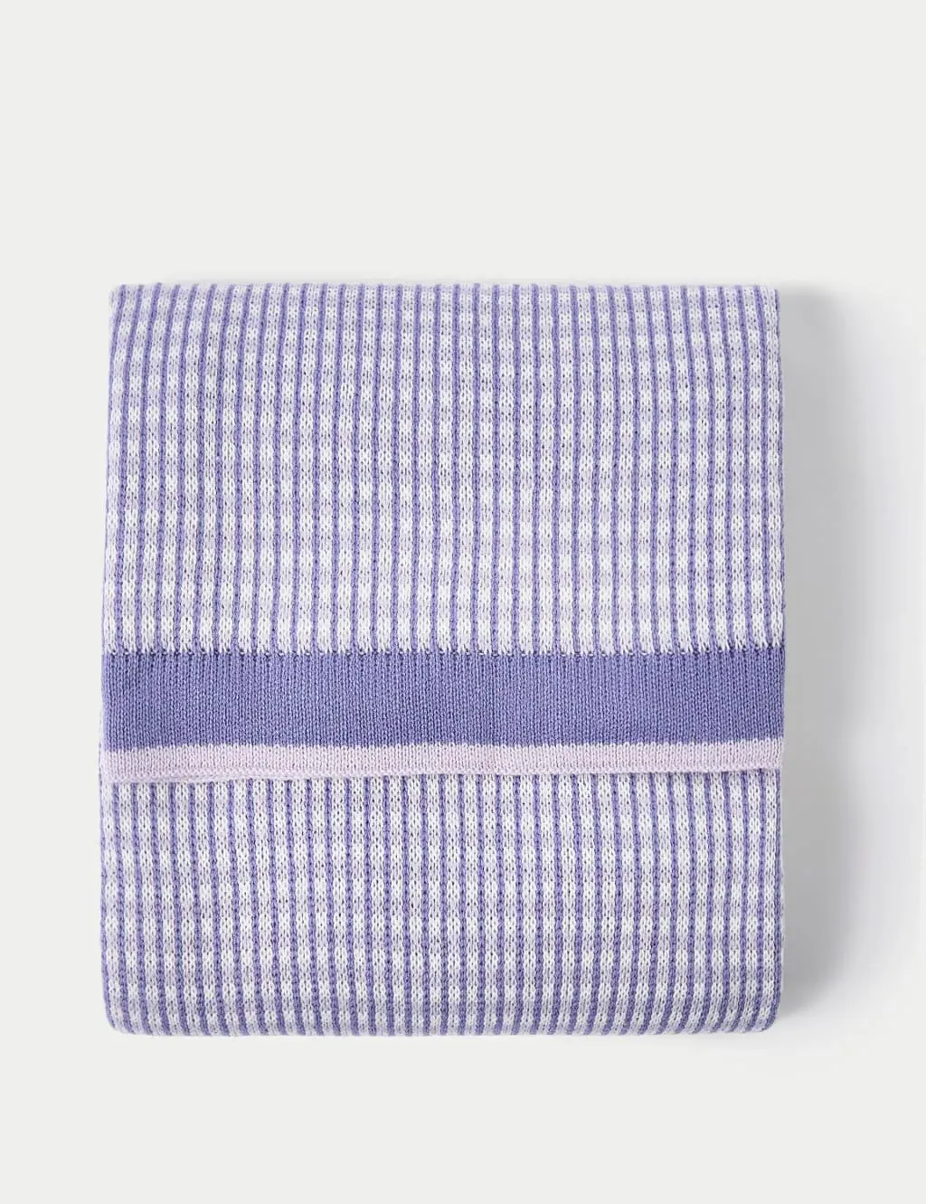 Two Tone Knitted Throw - Lilac, Yarn image