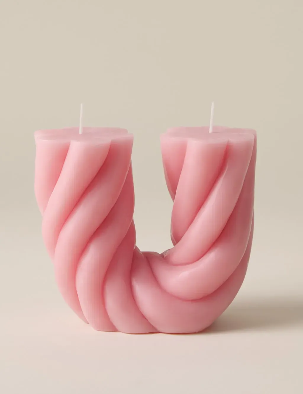 U-Shape Candle with Twin Wicks - Pink