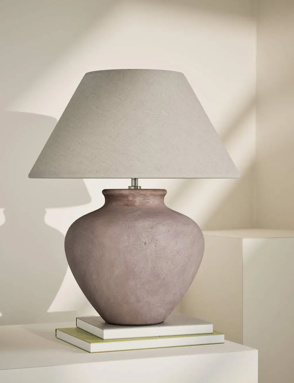 Urn Table Lamp with Tapered Shade - Neutral, Ceramic image