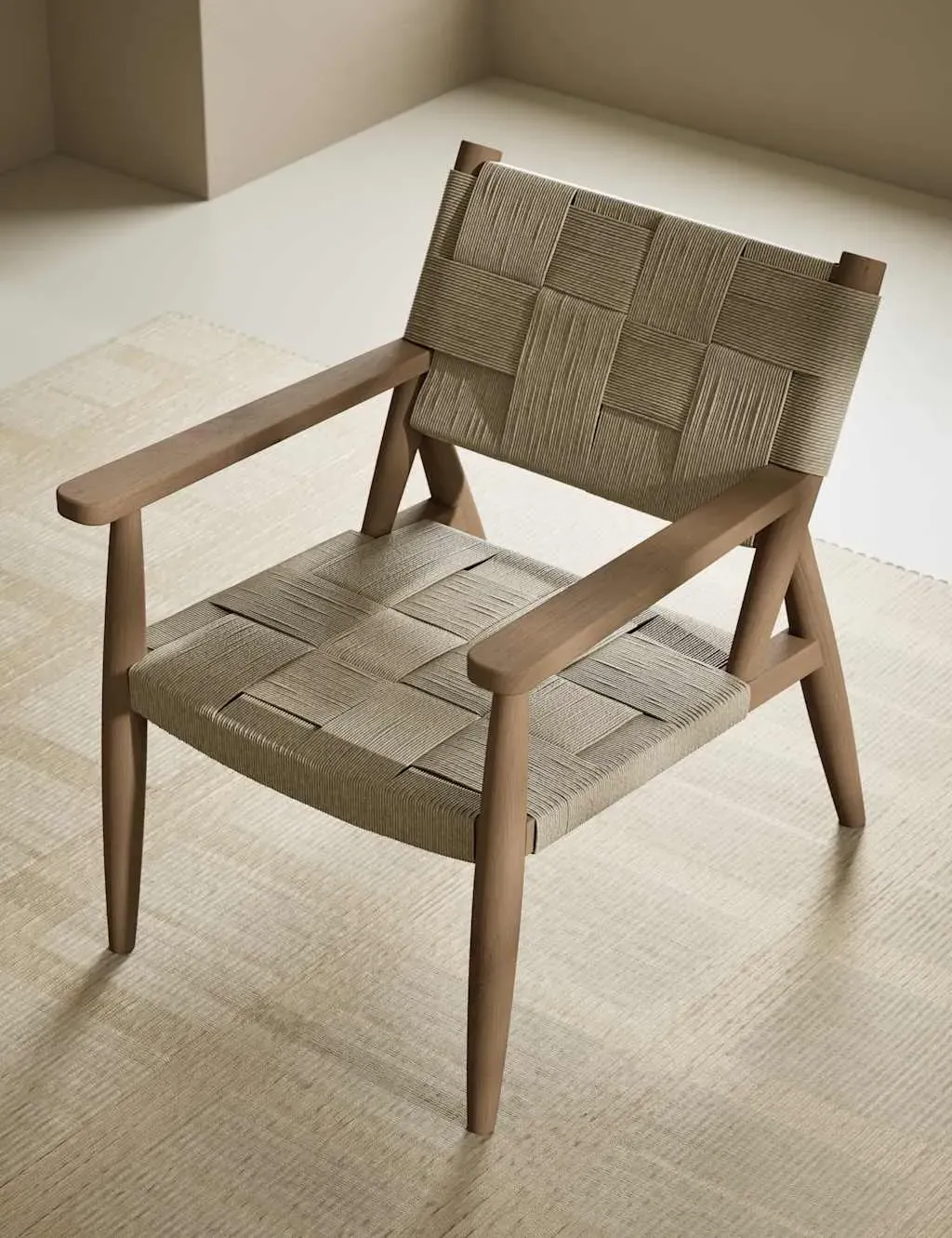 Woven Accent Chair - Natural Mix, Acacia Wood image