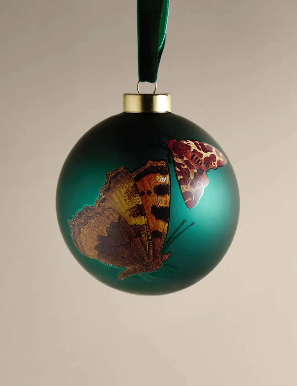 Glass Moth Bauble - Green image