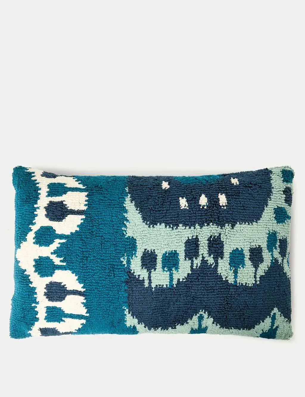 Large Bolster Cushion with Loop Stitch - Navy, Cotton