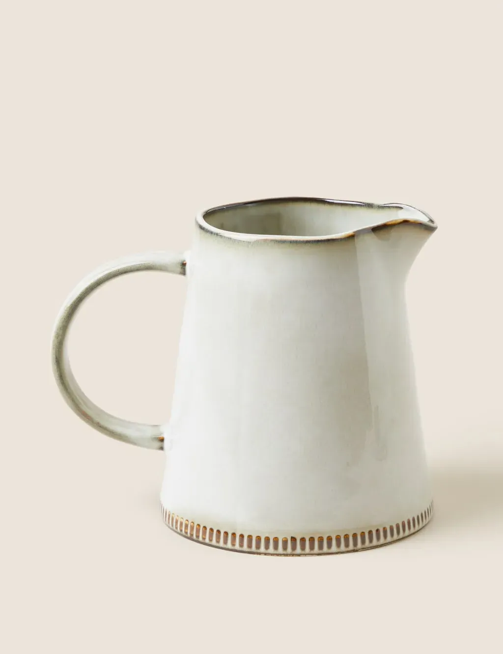 Stoneware Jug with Two-Tone Glaze - Natural image