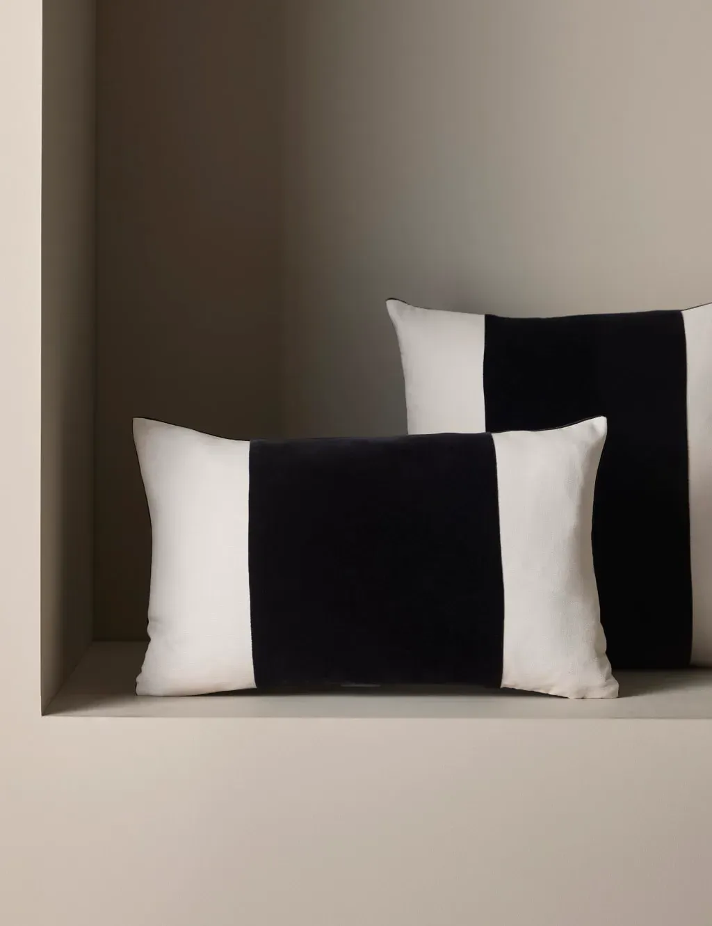 Bolster Cushion with Band Panel - Taupe Mix image