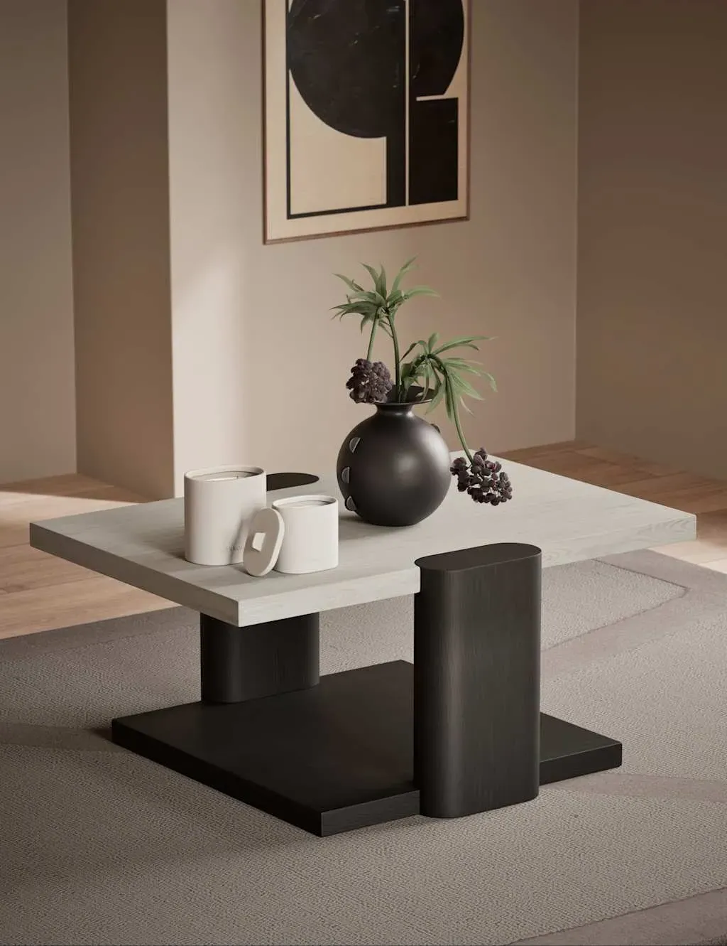 Coffee Table - Charcoal Mix, Oak