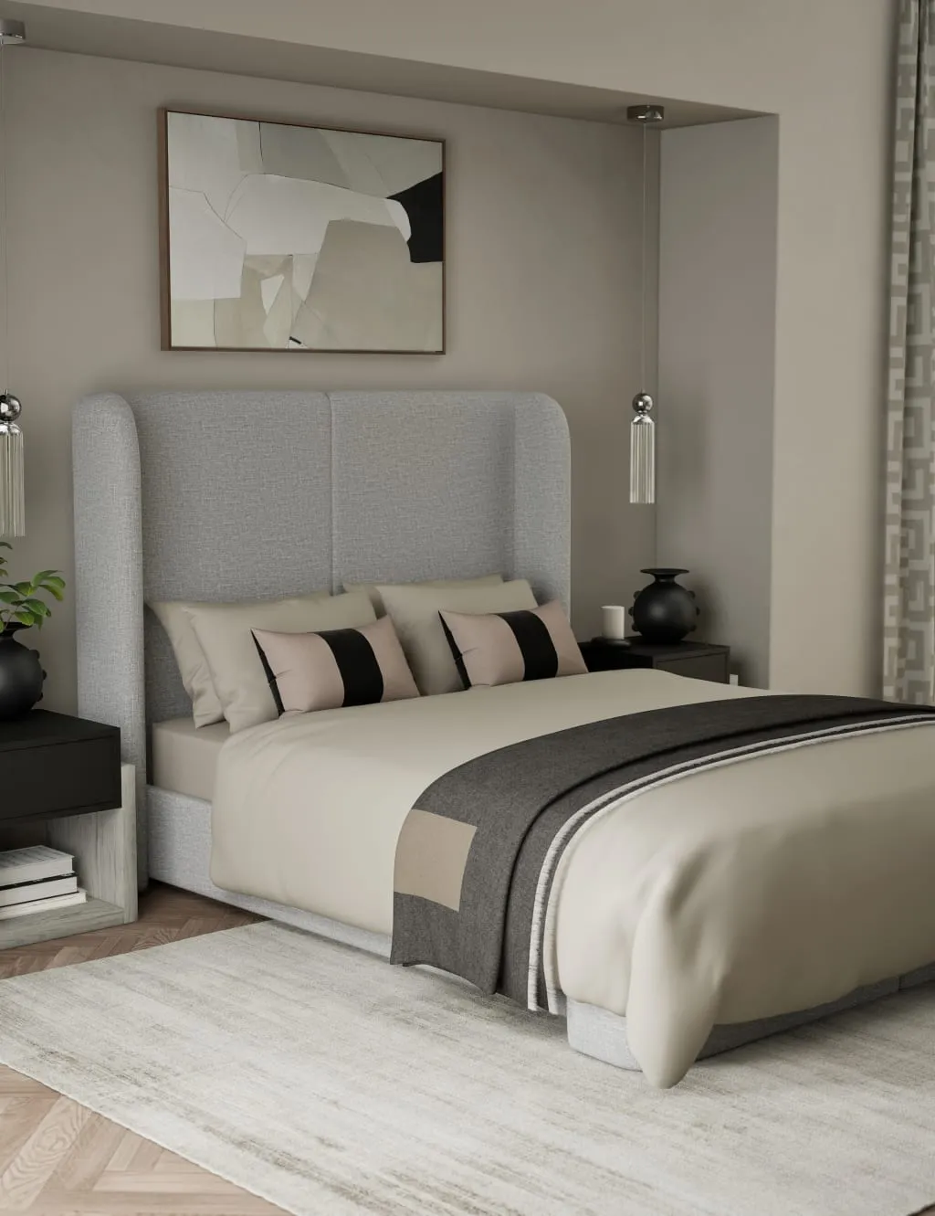 Double Bedding Set 500 Thread Count - Taupe, Cotton image