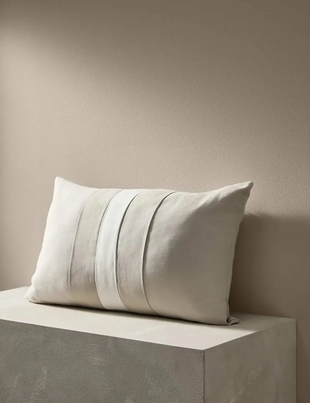 Double Layer Bolster Cushion - Taupe, Cotton image