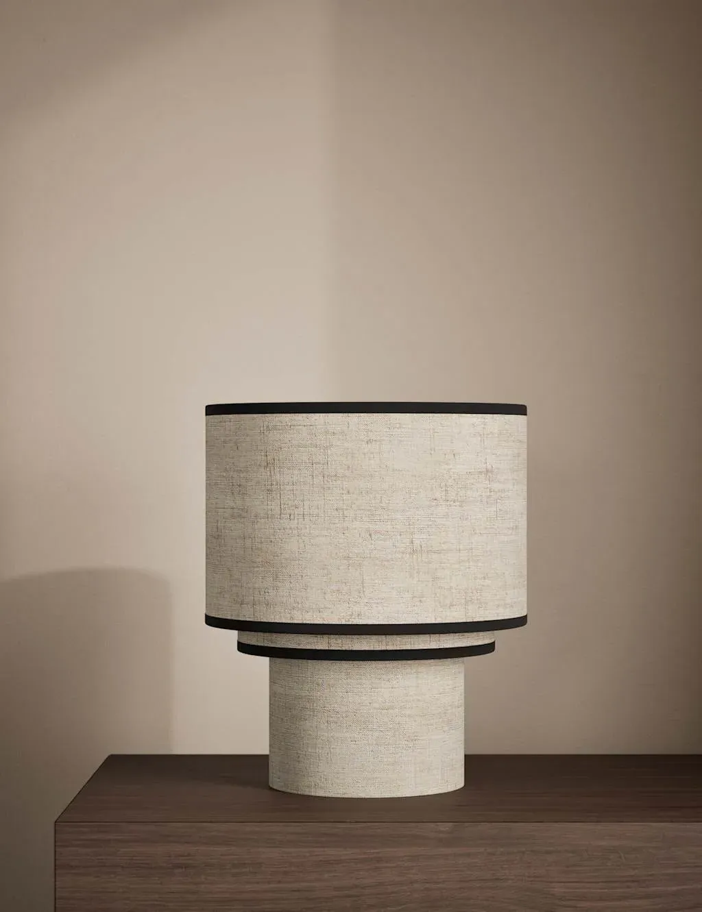 Drum Table Lamp with Contrast Trim - Natural