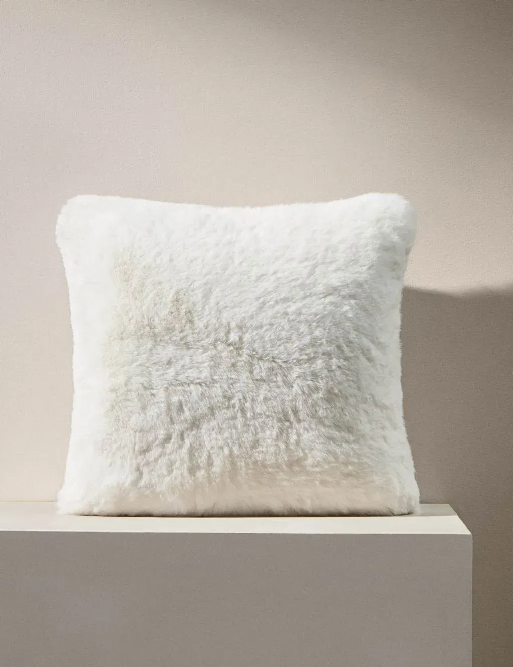 Faux Fur Scatter Cushion - Cream image