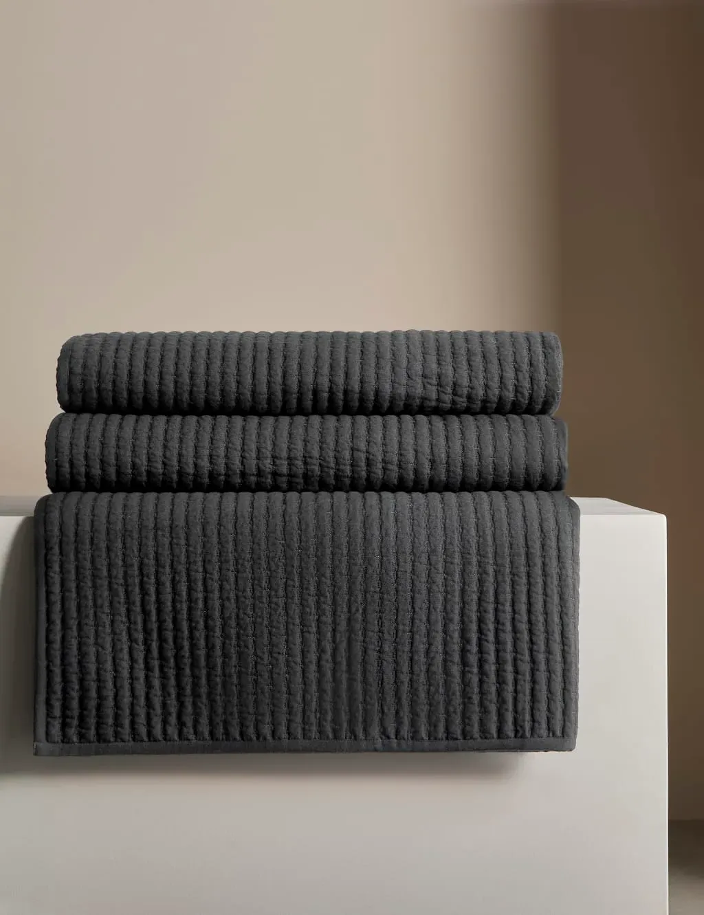 Medium Embroidered Bedspread - Dark Grey, Cotton image