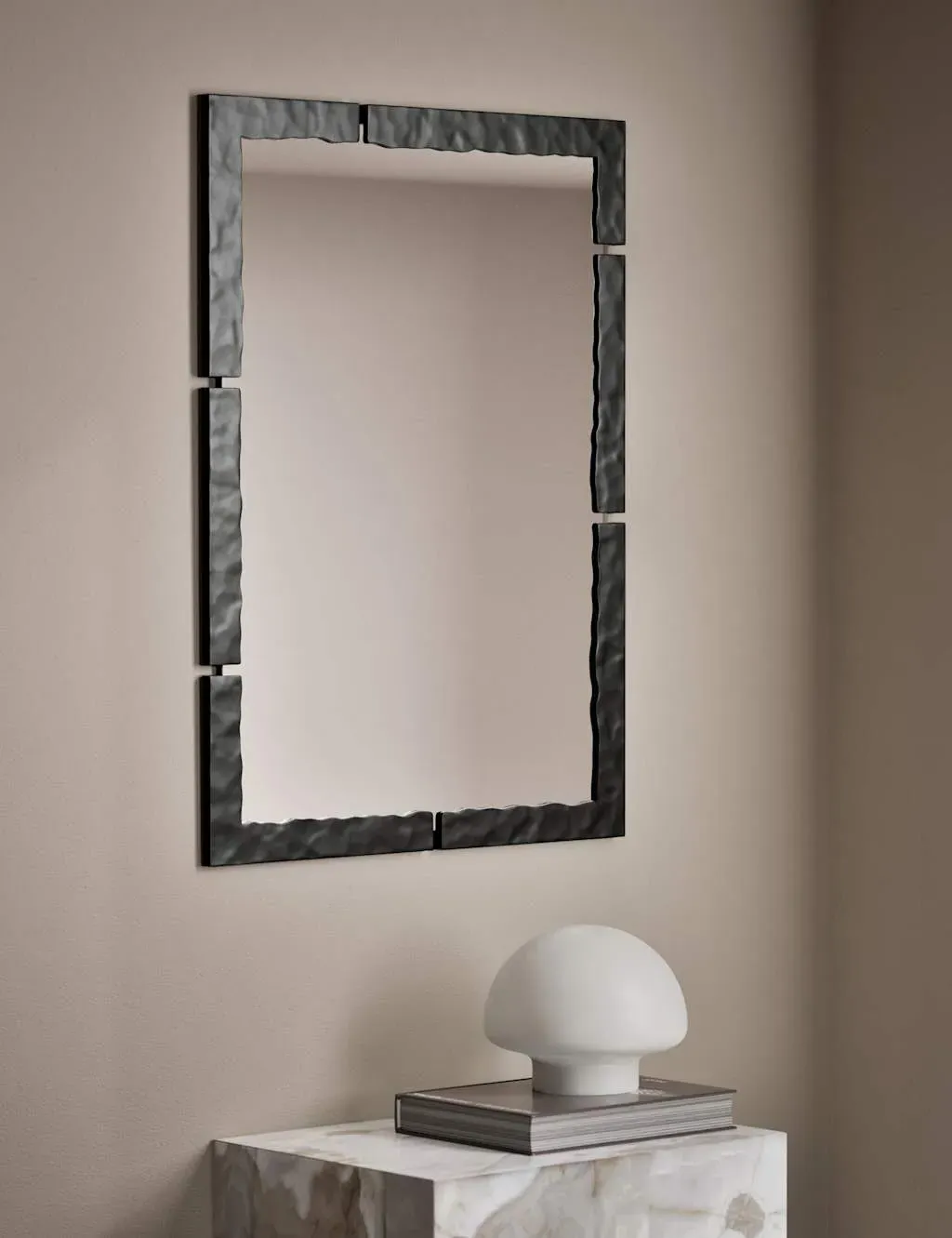 Rectangular Dash Wall Mirror - Black, Metal