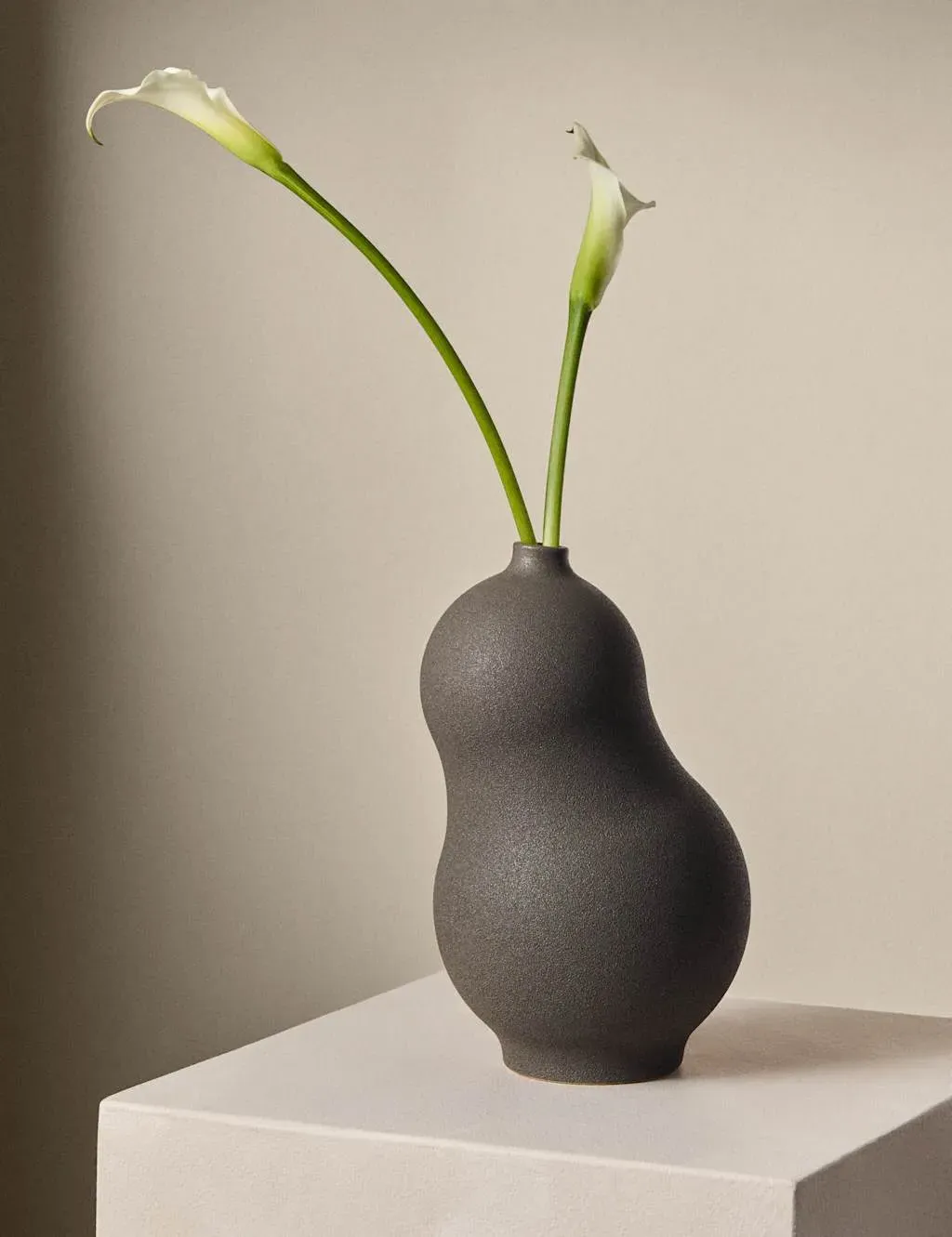 Tall Organic Vase - Charcoal, Ceramic