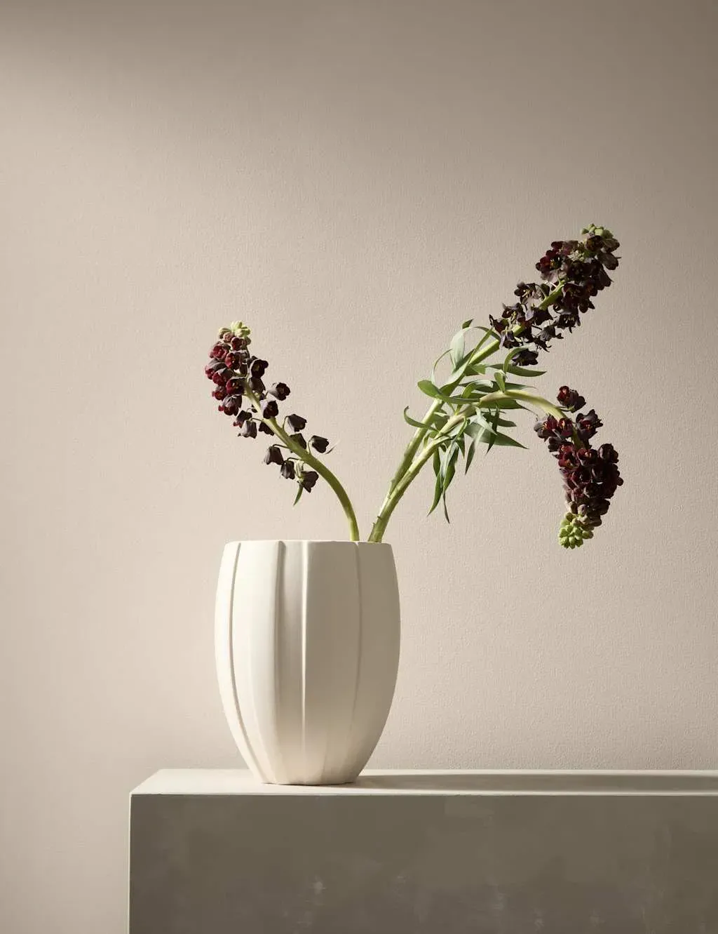 Wide Stripe Ceramic Vase - Neutral, Ceramic