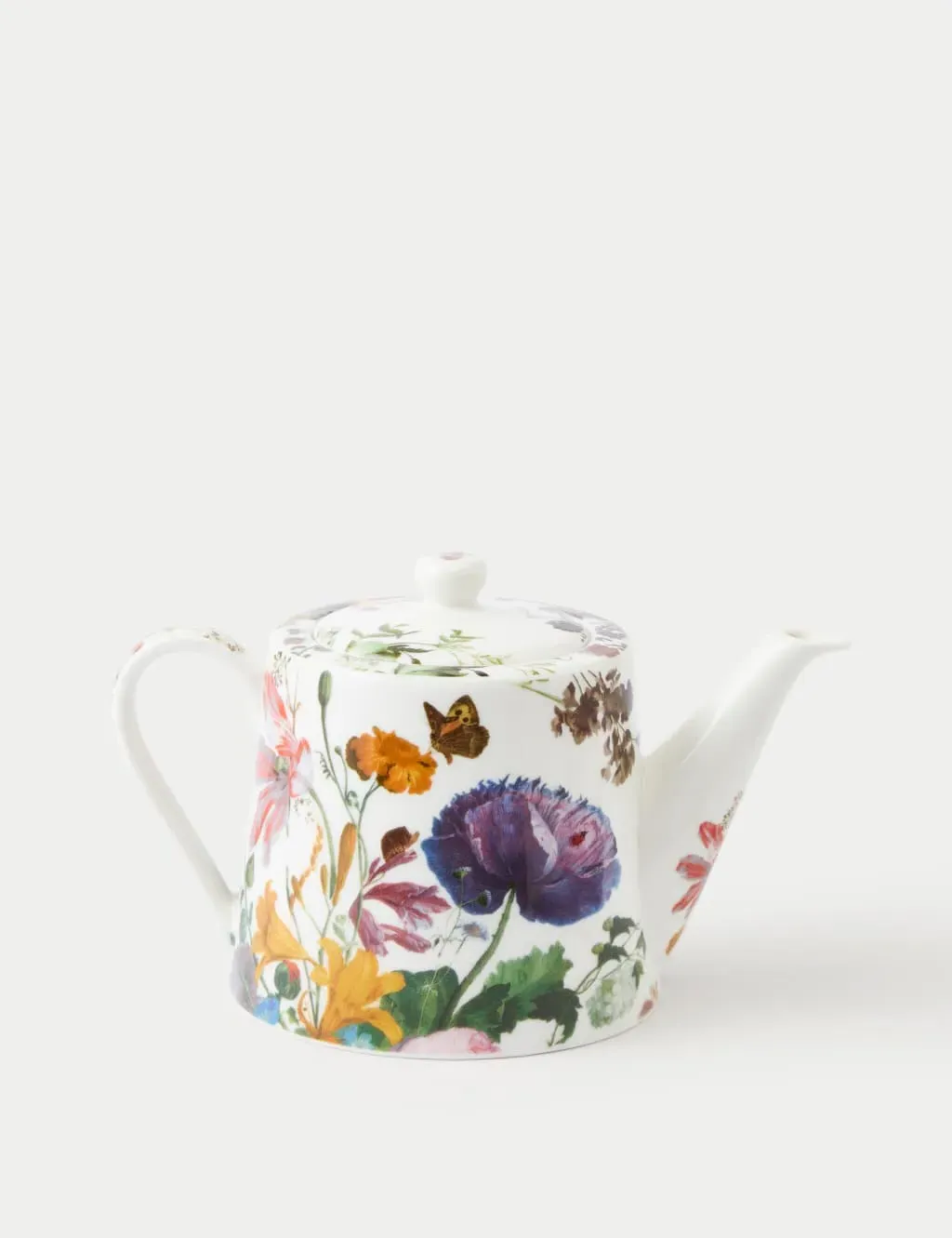 Floral Teapot with Butterfly Design - Multi