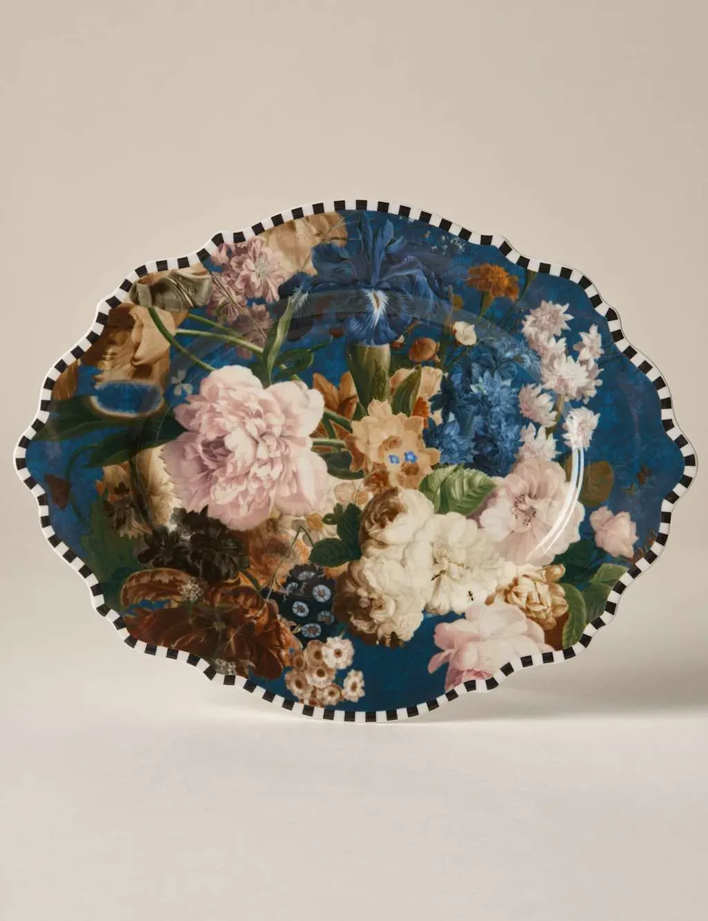 Oval Platter with Floral Design - Multi, China image