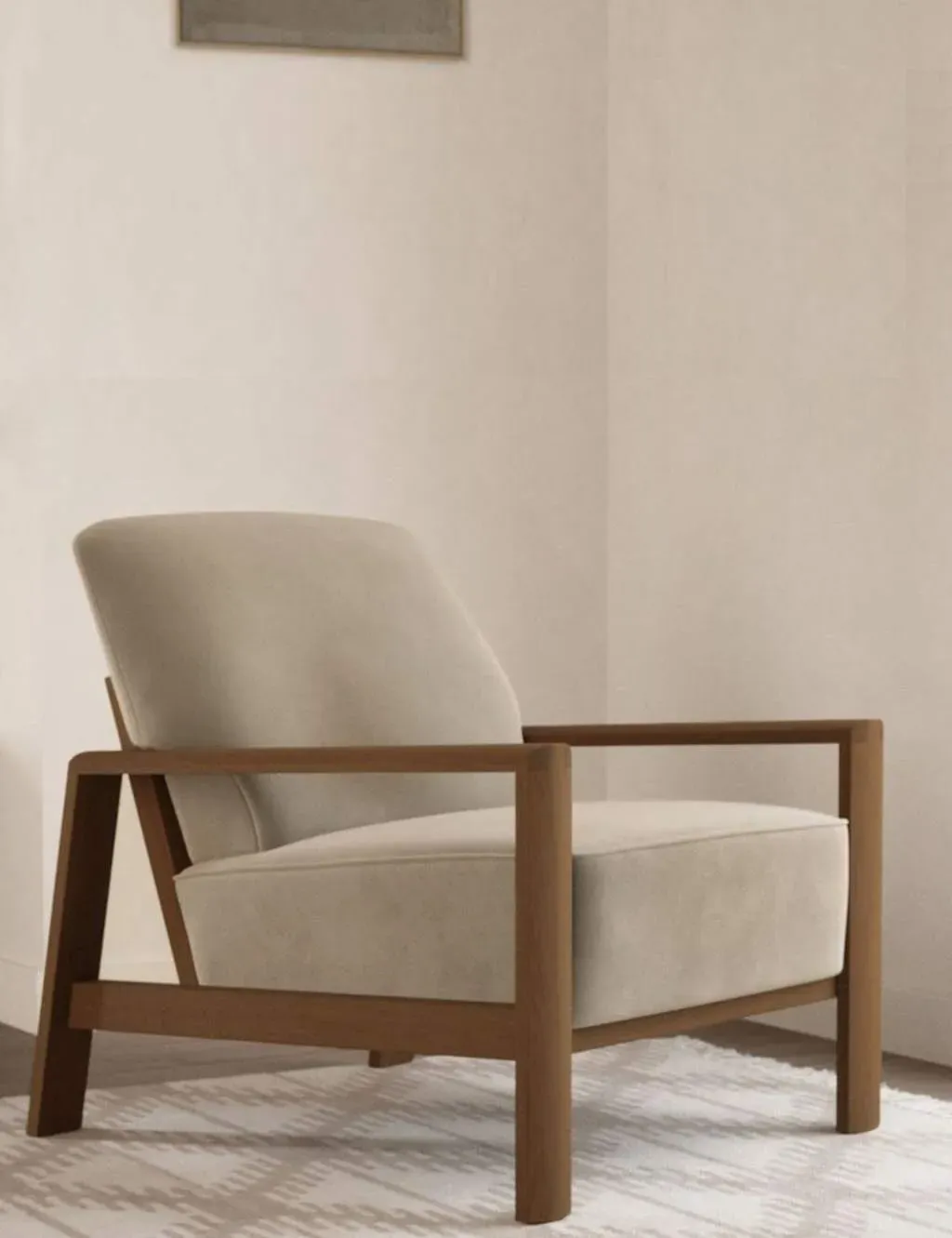 Accent Armchair with Slatted Back - Oak Frame image